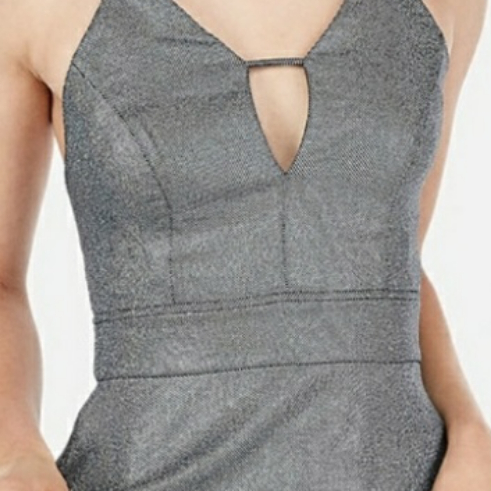 NWT Women's Size 10 Metallic Peplum Halter Top - Picture 2 of 10